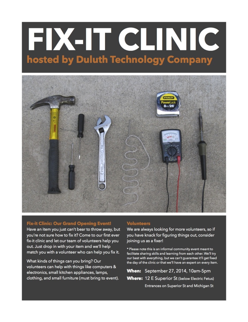 fix-it clinic flyer